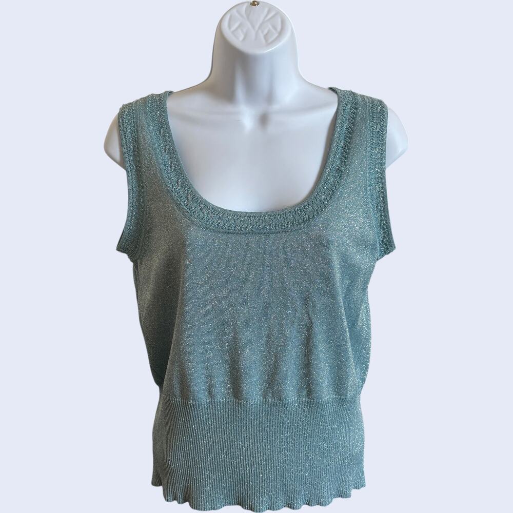89th & Madison M Metallic Tank Teal Regular